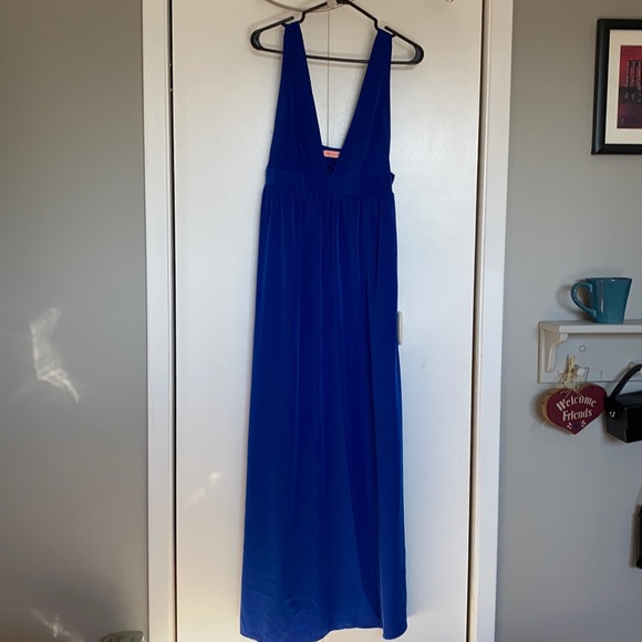 Bright Blue Floor Length Dress - Picture 1 of 3